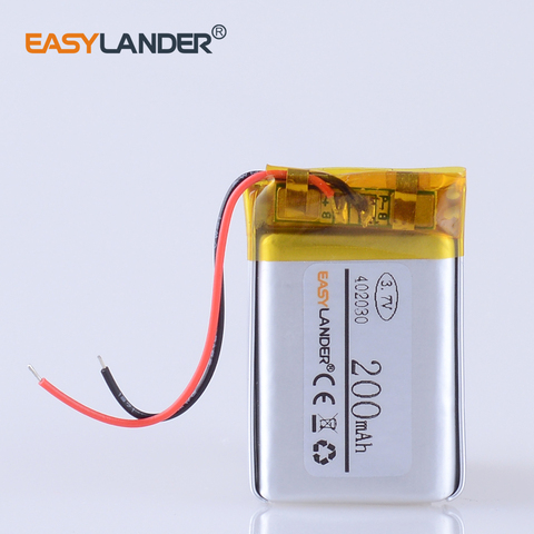 402030 3.7V 200mAh li-Polymer Li-ion Battery For headphone smart watch mp3 mp4 GPS PSP bluetooth speaker recorder pen  042030 ► Photo 1/6