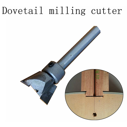 Dovetail milling cutter Woodworking milling cutter Milling cutter for connecting neck and body of guitar trimming machine 6.35mm ► Photo 1/5