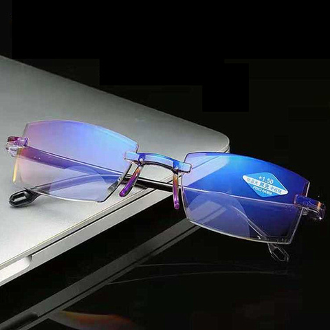 Ultralight Rimless Reading Glasses Anti Blue Light Radiation Computer Presbyopia Readers spectacleso Reader Glasses ► Photo 1/6