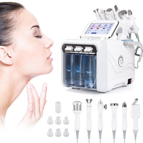 6 in1 H2-O2 Hydro Dermabrasion RF Bio-lifting Spa Facial Ance Pore Cleaner Hydro Microdermabrasion Machine Skin Care Tools ► Photo 1/6