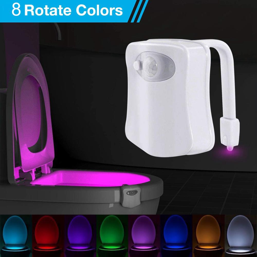 IntelligentBathroom Toilet Night Light Body Motion Activated On/Off Seat  Sensor Lamp 8 Color PIR luces Led decoracion Lights - AliExpress