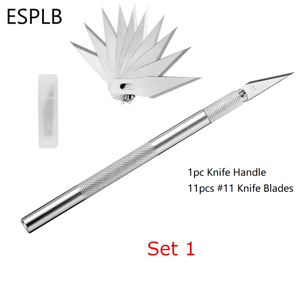 ESPLB Colorful Metal Scalpel Knife Non-slip Cutter Carving Engraving Craft Knives with extra #11 Blades for PCB Mobile Phone ► Photo 1/6