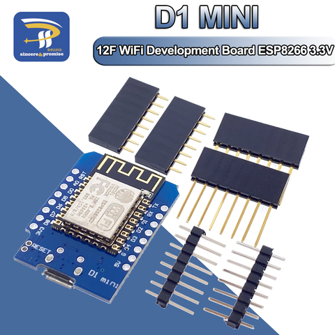 D1 Mini ESP8266 ESP-12 ESP-12F CH340G V2 USB WeMos WiFi Development Board  NodeMCU Lua IOT Board 3.3V with Pins (D1 Mini CH340)