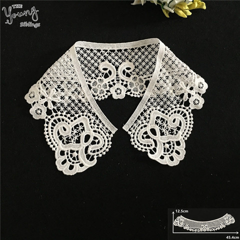 New arrive White Embroidery Flower Lace Collar Fabric Sewing Applique DIY Bridal Trim Neckline Wedding Craft supplies Accessory ► Photo 1/3