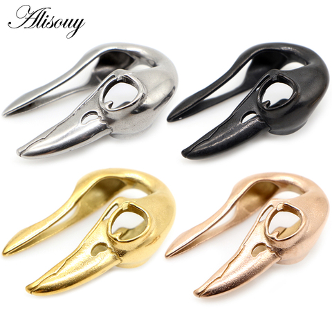 Alisouy 1PC Stainless Steel Heavy Bird Beak Skull Ear Weight Plugs Tunnel Ear Gauges Expander Extender Piercing Body Jewelry ► Photo 1/6