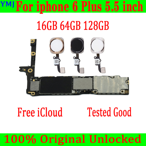For iphone 6 Plus Motherboard Original unlocked Mainboard 16G 64G 128G for iphone 6 Plus Logic board with/without Touch ID Plate ► Photo 1/5