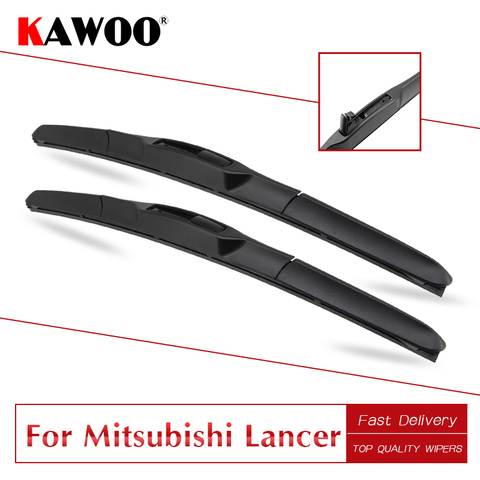 KAWOO For Mitsubishi Lancer Sedan/Wagon/Sport Car Soft Rubber Windcreen Wiper Blades Model Year From 2003 To 2017 Fit U Hook Arm ► Photo 1/6