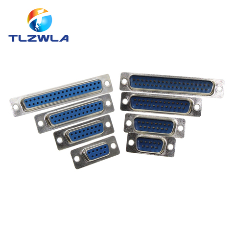 5Pcs DB9 DB15 DB25 DB37 Hole/Pin Female/Male Blue Welded Connector RS232 serial port socket DB D-SUB adapter 9/15/25/37 pin ► Photo 1/6