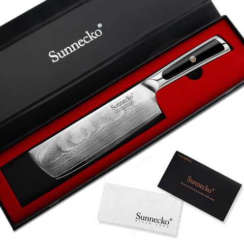 SUNNECKO Premium 7'' Cleaver Knives Damascus Steel Kitchen Knives Japanese VG10 Core Blade Cutter G10 Handle Sharp Cooking Tool ► Photo 1/6