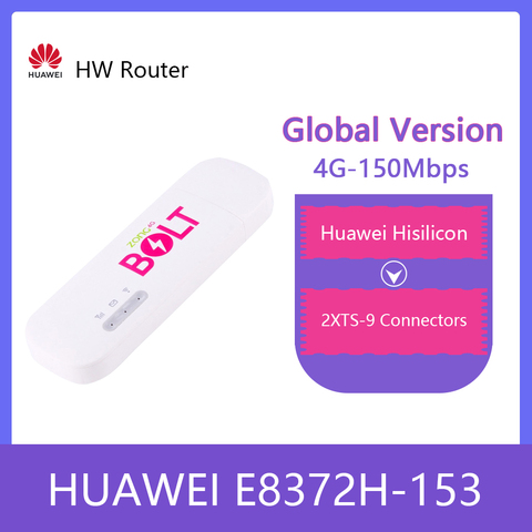 Unlocked Huawei E8372 E8372h-153 150Mbps 4G Wifi USB Modem LTE Wifi Dongle Support 10 Wifi Users Black White Color free antenna ► Photo 1/6