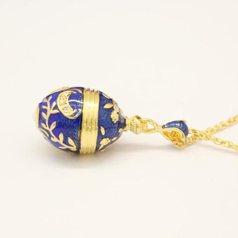 Free shipping Russian style Faberge blue quail egg  Pendant Necklace  Jewelry Valentine's Day gift ► Photo 1/6