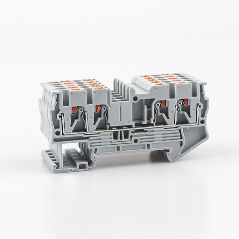 Terminal Block PT2.5-QUATTRO 4 Conductors Din Rail Electrical Wire Spring Connection Push In Conductors 10pcs Wire Connector ► Photo 1/6