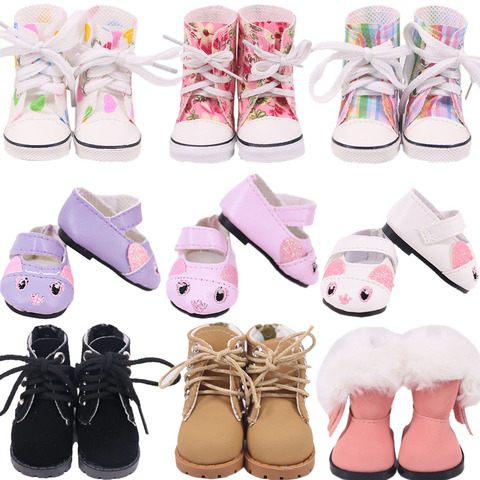 Floral High Boots Doll Shoes For 5Cm Cute Cat Buckle Shoes Martin Boots For 32-34Cm Paola Reina&14Inch Wellie Wisher&Nancy Doll ► Photo 1/6