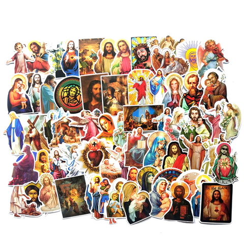 68pcs Jesus Christian Prayer Cartoon Stickers Toy Luggage PVC Sticker Motorcycle And Luggage Notebook Blessing Sticker F3 ► Photo 1/5