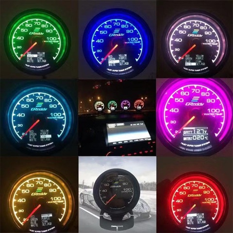 7 Color Car GReddi LCD Digital Display Turbo Boost water temp oil temp oil press racing meter Fuel pressure Air fuel ratio Gauge ► Photo 1/6