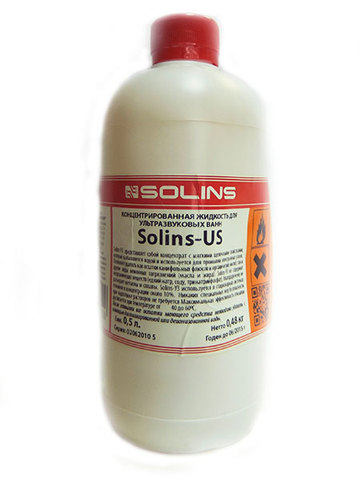 Flushing liquid for ultrasonic baths (concentrate) solins US 0,5 L ► Photo 1/1