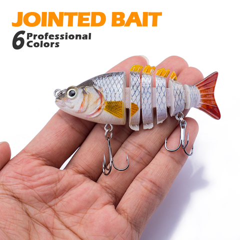 HANLIN Fishing Lure 8.5cm/11g 6 Segments Artificial Pike Lure Bait Multi Jointed Bait Lifelike Sinking Wobblers Fishing Tackle ► Photo 1/6