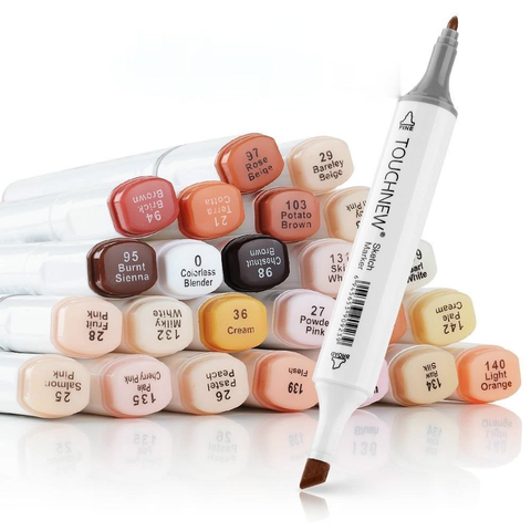 Touchnew Marker Skin Tones Art Markers Pen Artist Dual Headed Alcohol Based Manga Brush Pen for Coloring ► Photo 1/5