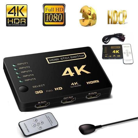 Buy Online 4k Uk Us Eu Hdmi Switch Ultra Hd Video Switcher 1080p Hdmi Splitter With Remote Controller For Xbox Ps4 Dvd Hdtv Tv Box Dropship Alitools