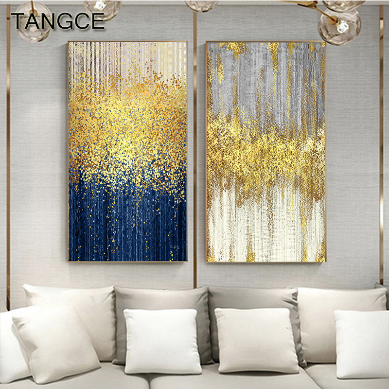 Buy Online Abstract Yellow Dots Canvas Painting Blue Green Grey Poster And Print Modern Wall Pictures For Living Room Luxury Wall Art Decor Alitools