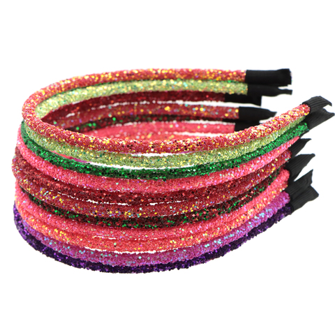 David accessories  Hair Accessories Bling Glitter Hairband Girls Solid Candy Color Women Hair Hoop Headband,1Yc8455 ► Photo 1/6