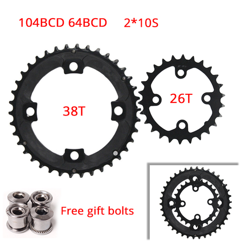 104BCD MTB Chain Ring 64BCD 26T 38T Bicycle Chainring 2*10S Aluminium Crank Set Double Mountain Road Bike Crank Bicycle Parts ► Photo 1/6
