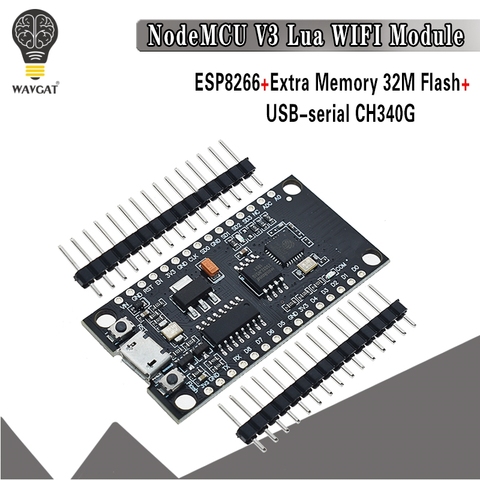 NodeMCU V3 Lua WIFI module integration of ESP8266 + extra memory 32M Flash, USB-serial CH340G ► Photo 1/6