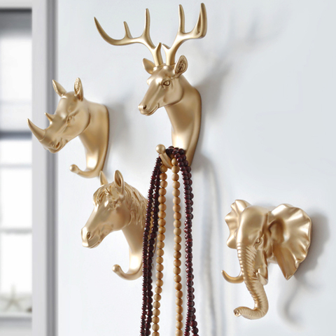 Wall Hanging Hook Deer Antlers Wall Coat Rack For Clothes Self Adhesive Display Racks Key Hanger Wall Storage Horns Hangers ► Photo 1/6