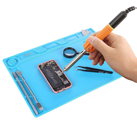 34x23cm Heat Insulation Silicone Pad Desk Mat Maintenance Platform BGA Soldering Repair Station with 20cm Scale Ruler ► Photo 1/6