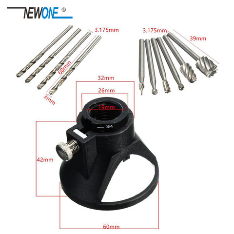 6Pcs HSS Wood Milling Burrs + 1pc M18X2 thread Drill Carving Rotary Locator Set + Drill Bit , Fits Dremel Rotary Tools ► Photo 1/6