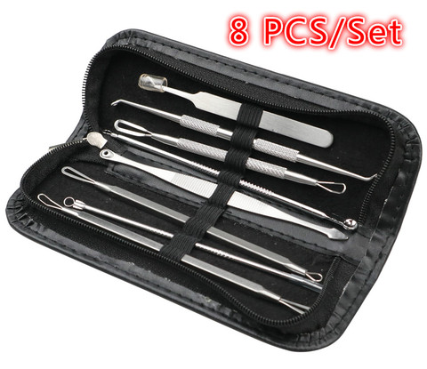 3/8pcs/set Blackhead Comedone Acne Pimple Blackhead Remover Tool Spoon for Face Skin Care Tool Needles Facial Pore Cleaner ► Photo 1/6