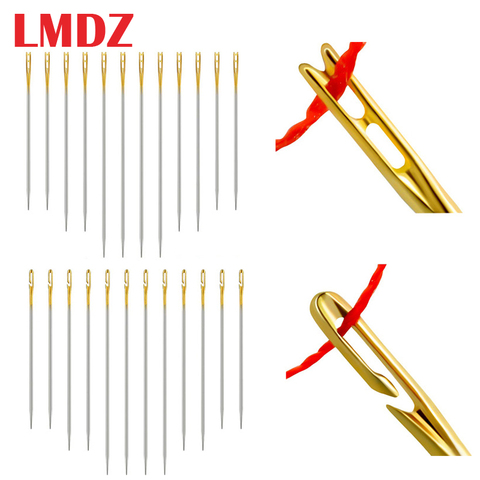 LMDZ 12/24PCS Elderly needle-side hole blind needle Needless Tail Side Opening Stainless Steel Hand Sewing Needless threading ► Photo 1/6