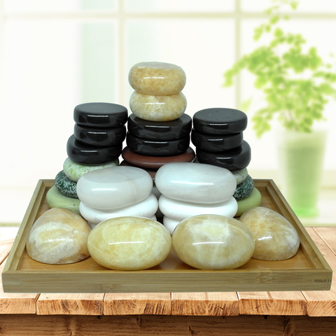 Hot Stone Massage Relieve Stress Back Pain Health Care colorful Stones for Healthcare spa rock bian stone jade green ► Photo 1/6