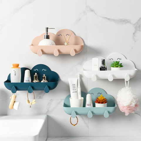 Organizer Bathroom Accessories Hook Soap Holder Cosmetic Storage Box Wall-mounted Shower Toilet Storage Box Plastic Free Punch ► Photo 1/6