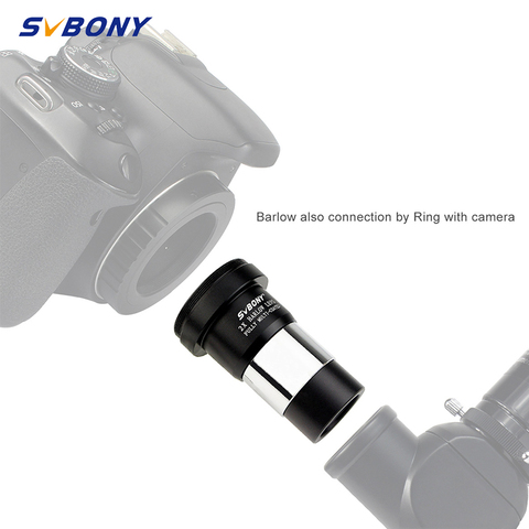 SVBONY 1.25'' 2X Barlow Lens Telescope M42X0.75 Thread for Standard for Astronomy Telescope +T Adapter Double Lens F9108 ► Photo 1/6