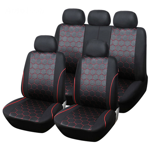 Universal 9 Seat Three-dimensional Hole Seat Covers Jacquard Fabric Car Interior Accessories Seat Covers Voiture  ► Photo 1/5