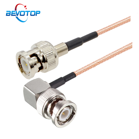 RG179 Cable 75 Ohm BNC Male Right Angle to BNC Male Plug Connector Adapter for Video Camera SDI Camcorder HD-SDI/3G-SDI/4K/8K ► Photo 1/6