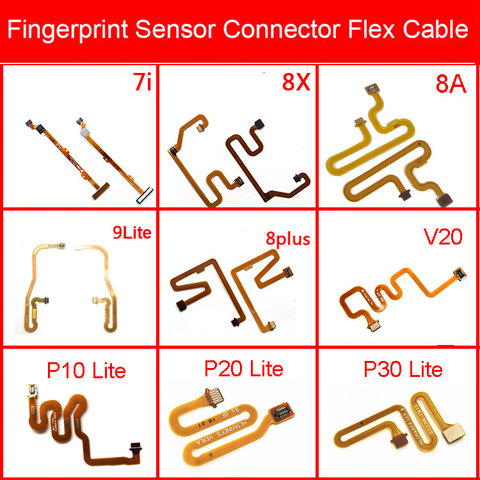 Fingerprint Sensor Connector Flex Cable For Huawei Honor 7i 8A 8X 9i 10 Lite 20i V20 V10 P10 P20 P30 Pro P8 Lite 2017 Nova 3e ► Photo 1/6