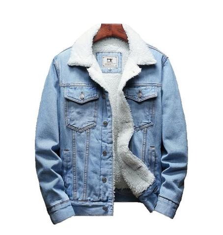 Men Light Blue Winter Jean Jackets Outerwear Warm Denim Coats New Men Large Size Wool Liner Thicker Winter Denim Jackets ► Photo 1/6