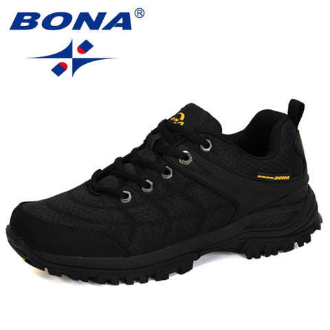 BONA 2022 New Designers Popular Hiking Shoes Man Nubuck Leather Mesh Outdoor Men Sneakers Climbing Shoes Men Sport Shoes Trendy ► Photo 1/6
