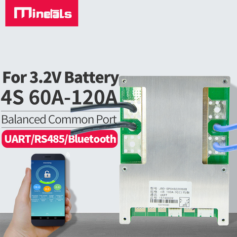 4s bms lifepo4 bluetooth with balance Communication  UART/RS485 LifePo4 60a 80a 100a 120a inverter Lithium Protection Board ► Photo 1/6