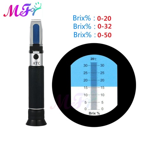 Brix Refractometer 0~32% 0~20% 0~50% Optical Sugar Food Beverages ATC Content Meter Tool Test Handheld Brix Meter Tester ► Photo 1/6