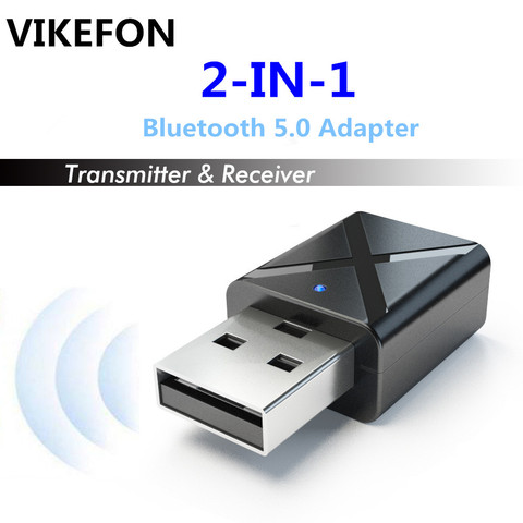 VIKEFON Bluetooth 5.0 Audio Receiver Transmitter Mini Stereo Bluetooth AUX RCA USB 3.5mm Jack For TV PC Car Kit Wireless Adapter ► Photo 1/6