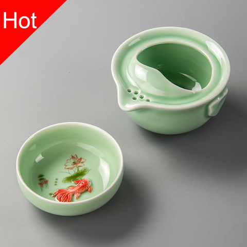 Ceramics Tea Set Include 1 Pot 1 Cup, High Quality Elegant Gaiwan,beautiful And Easy Teapot Kettle,kung Fu Teaset ► Photo 1/1