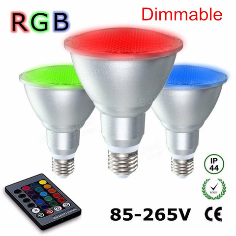Dimmable 10W 20W Par30 Par38 LED RGB Spotlight Bulb Outdoors Water-Resistant Color Changing Remote Control Magic Bulb ► Photo 1/5