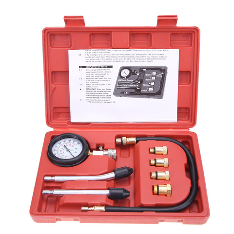 Compression Tester Pressure Gauge Automotive Tester Kit Motor Petrol Gas Engine Cylinder Car Pressure Gauge with Adapter ► Photo 1/6