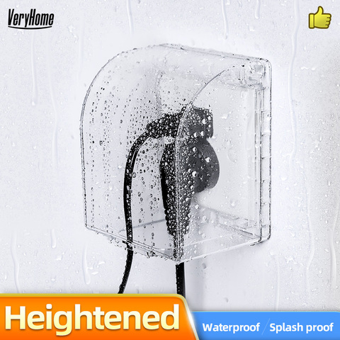 Type 86 Heightened Waterproof Splash Box Bathroom Accessories Electrical Wall Socket Switch Protection Cover Transparent ► Photo 1/6