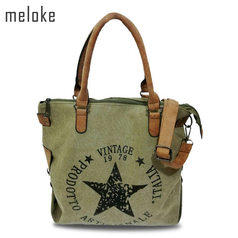 2022 high quality washed canvas shoulder bags Multifunctional Shopping bag Plus Size Tote Handbag  printed star bags ► Photo 1/6