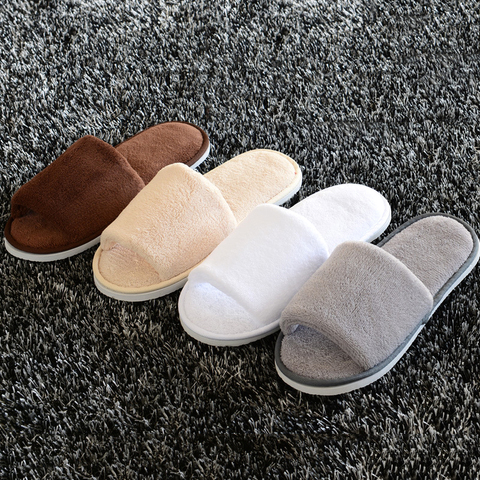 2022 Women's Fur Slippers Winter Shoes Big Size Home Slippers Plush Women Indoor Slipper Fur Slides Warm Fluffy Cotton Shoes ► Photo 1/6