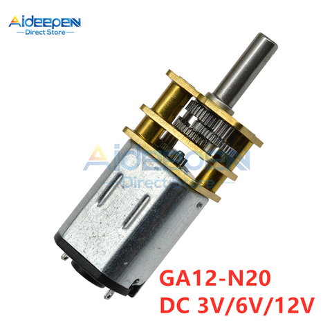 DC 3V 6V 12V GA12-N20 Micro Metal Gear Motor Gear Wheel Gear Motor 30RPM 50RPM 60RPM 100RPM 150RPM 200RPM 300RPM 600RPM 1000RPM ► Photo 1/6